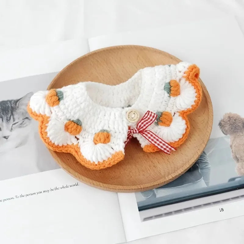 Collerette Décorative Motif Fruits pour Chat et Petit Chien – Tissu Doux avec Nœud