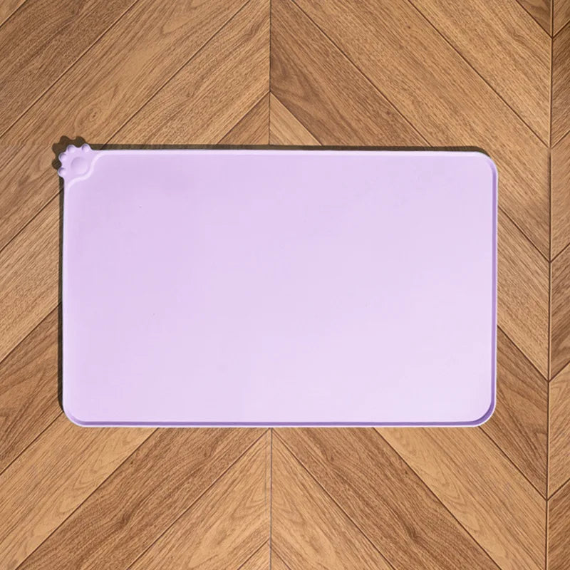 Tapis de gamelle en silicone pour chien et chat - Facile a nettoyer