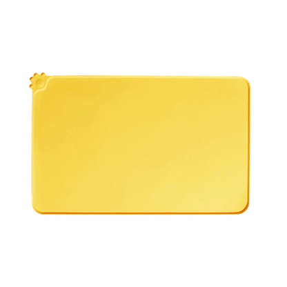 Tapis de gamelle MonPachaTech jaune en silicone antidérapant avec bords surélevés pour chien et chat