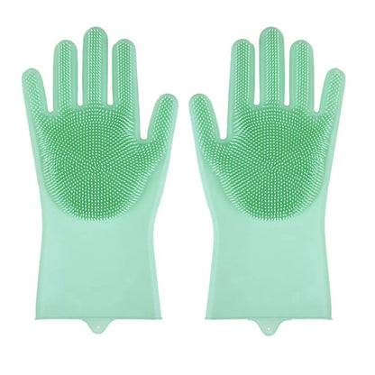 Gant de toilettage MonPachaTech vert en caoutchouc pour le bain et le brossage des chiens et chats