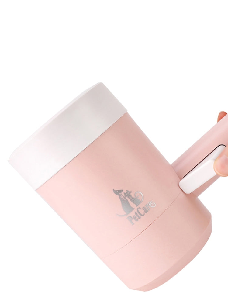 Gobelet nettoyeur de pattes MonPachaTech rose avec poignée et picots en silicone pour chiens