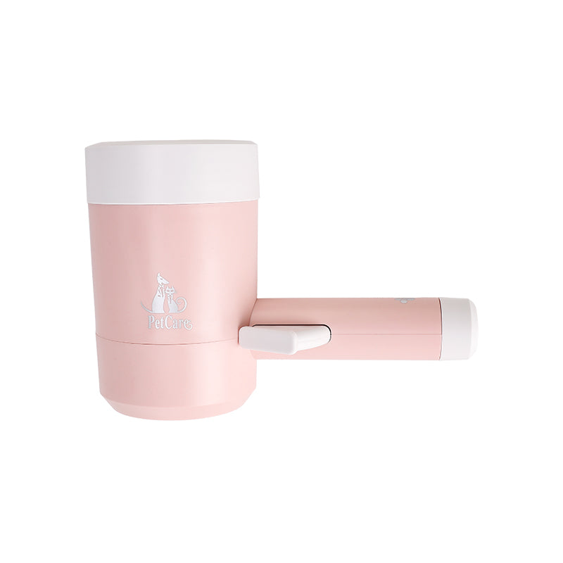 Gobelet nettoyeur de pattes MonPachaTech rose avec poignée pour chien et chat
