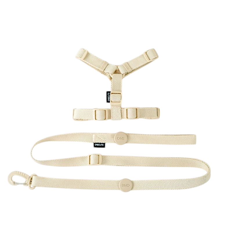 Ensemble harnais et laisse MonPachaTech kaki en polyester réglable pour chiots et chats