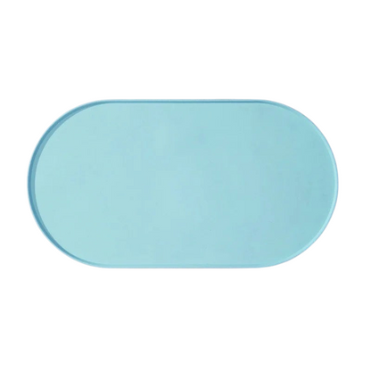 Tapis d'alimentation MonPachaTech en silicone bleu imperméable et antidérapant pour chat et chien