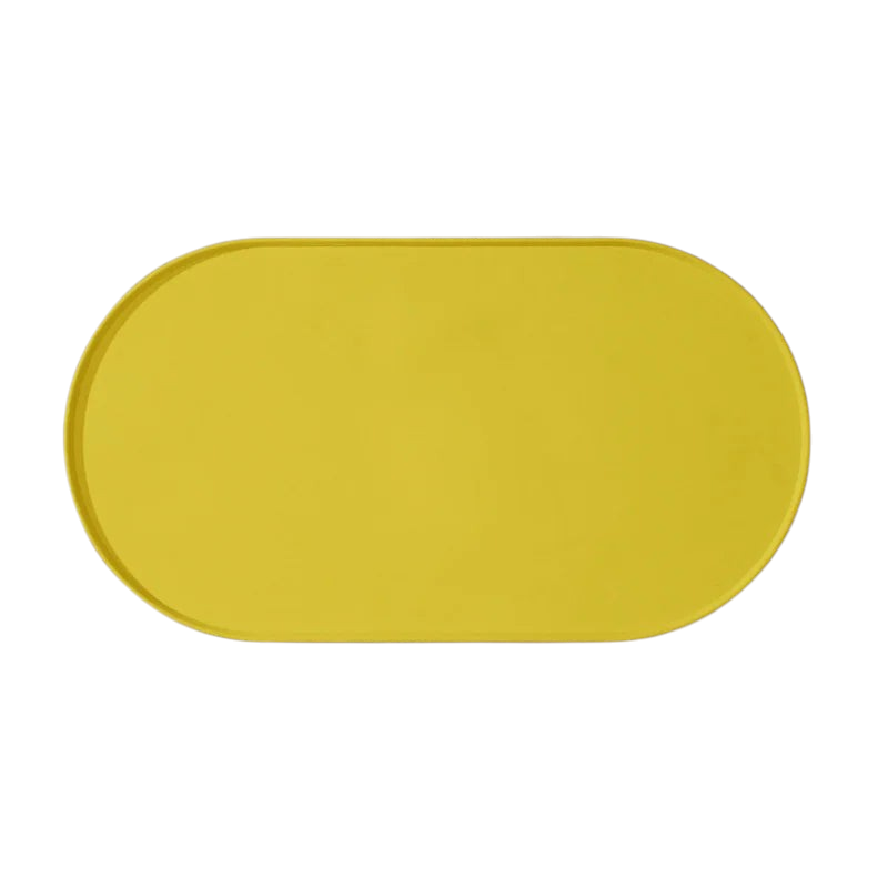 Tapis d'alimentation MonPachaTech jaune en silicone imperméable et antidérapant pour gamelles de chat