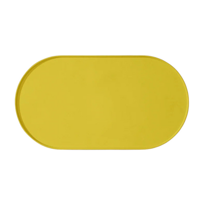 Tapis d'alimentation MonPachaTech jaune en silicone imperméable et antidérapant pour gamelles de chat
