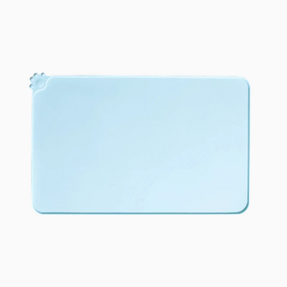 Tapis de gamelle MonPachaTech bleu en silicone antidérapant avec rebords pour chien et chat