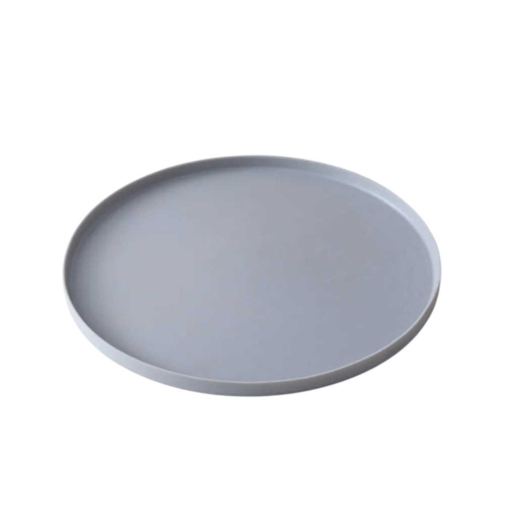 Tapis de repas MonPachaTech rond en silicone gris antidérapant et imperméable pour gamelles de chien et chat