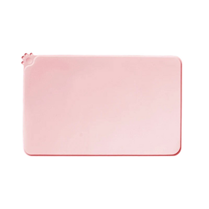 Tapis de gamelle MonPachaTech rose en silicone antidérapant avec rebords pour chien et chat