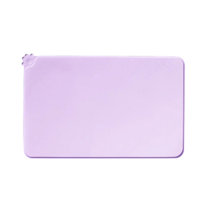 Tapis de gamelle MonPachaTech violet en silicone antidérapant avec rebords pour chien et chat