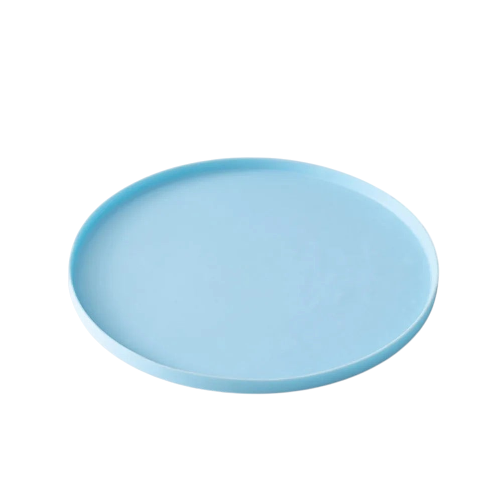 Tapis de repas MonPachaTech rond en silicone bleu antidérapant et imperméable pour chien et chat