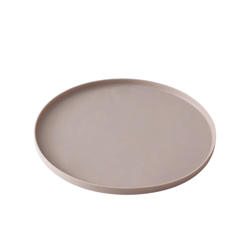 Tapis de repas MonPachaTech rond en silicone gris pour chien et chat, antidérapant et imperméable