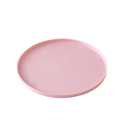 Tapis de repas MonPachaTech rond en silicone rose pour chien et chat, antidérapant et imperméable